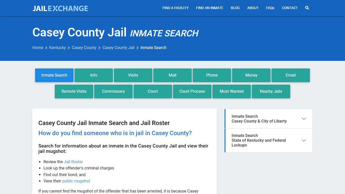 Inmate Search: Roster & Mugshots - Casey County Jail, KY